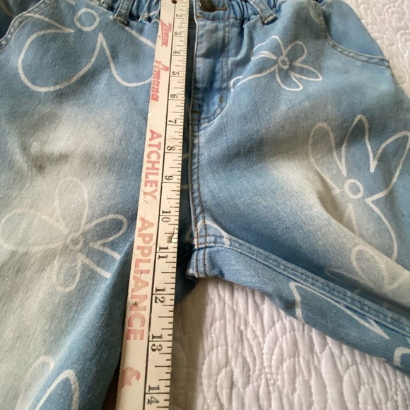 Forever 21 Kids Wide Leg Floral Jeans Size 13/14 Garden Girl, Boho - Picture 9 of 10
